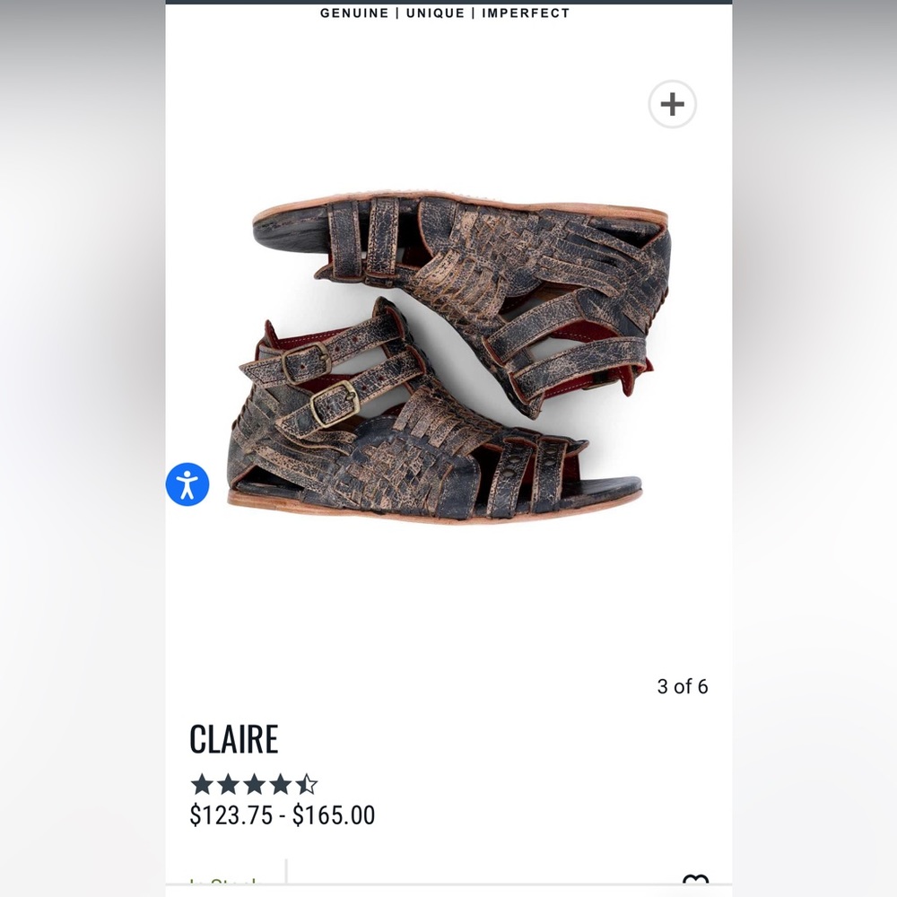 Bed Stu Claire sandals. Black Lux Size 9